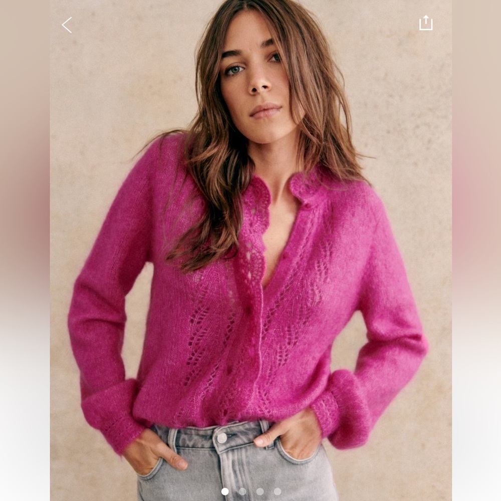 Sézane Angie Cardigan - Fuschia